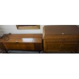 Alba Radiogram, 59cm high, 124cm wide, 38cm deep, Also with an Oak Gramaphone Cabinet, (2)