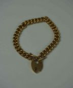 15ct Gold Padlock Bracelet, Stamped 15 to the Bracelet, and 15, 625 to the Padlock, Gross weight