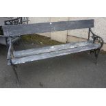 Victorian Style Cast Iron Garden Bench, Having wooden slats, 86cm high, 184cm wide, 46cm deep