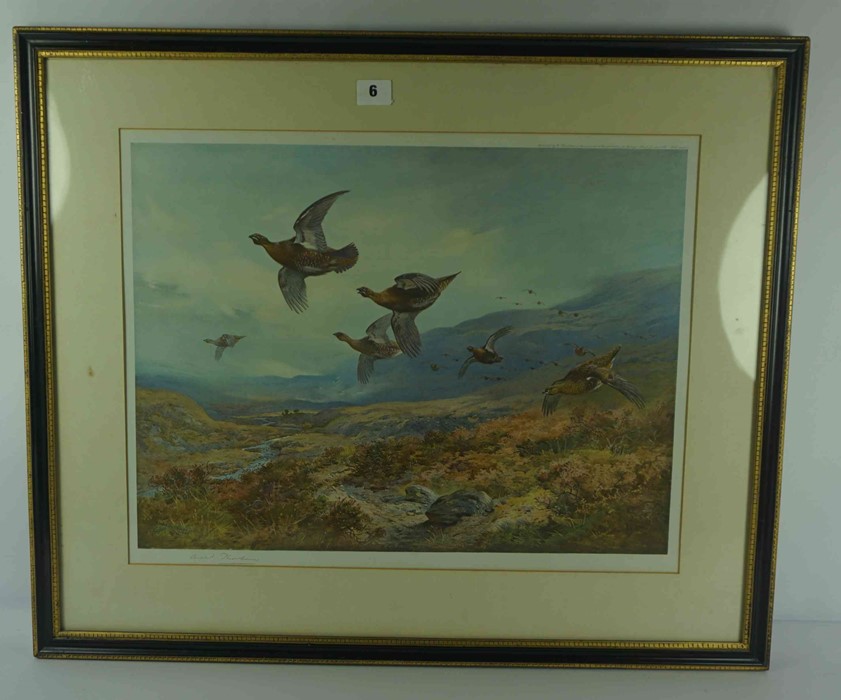 Archibald Thorburn (1860-1935) "Flying Game Birds" Signed Print, Signed in pencil, Blind stamp to - Image 3 of 3