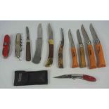 Assorted Pocket Knifes, To include examples by W.Landell Glasgow, Opinel, Jack Pyke, Marksman,