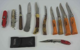 Assorted Pocket Knifes, To include examples by W.Landell Glasgow, Opinel, Jack Pyke, Marksman,