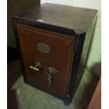 Vintage Iron Fire Safe, With key, 61cm high, 44cm wide, 44cm deep