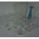 Quantity of Crystal and Glass, To include three sets of six Crystal glasses, Marked Echt
