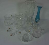 Quantity of Crystal and Glass, To include three sets of six Crystal glasses, Marked Echt