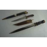 Reproduction Scottish Dirk, Having a Citrine coloured Cairngorm, Blade 30cm long, With Brass