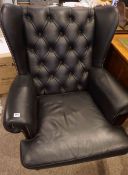 Chesterfield Wing Armchair, 100cm high