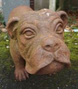 Cast Iron Garden Figure of a Bulldog, 38cm high, 75cm wide