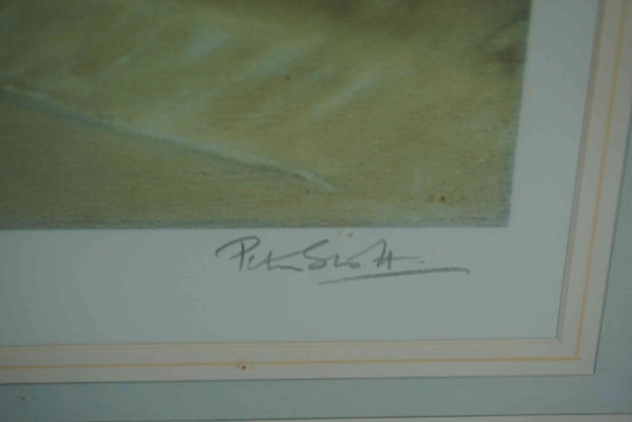 Peter Scott (1909-1989) "Flying Ducks" Signed Print, Signed in pencil, Blind stamp to lower left, - Image 2 of 4