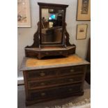 Mahogany Dressing Chest, circa early 20th century, Having a swing Mirror above two small drawers and