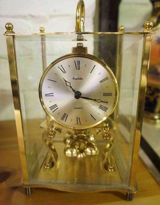 Elliot Walnut Mantel Clock, 22cm High, 30cm wide, Lacking pendulum, Also with a Kundo Quartz - Bild 3 aus 6
