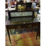 Mahogany Washstand, circa early 20th century, Having a single drawer, Towel rails to each side,