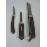 Johnson Western Works of Sheffield, Pocket / Combination Knife, Having an Antler grip, Also with a