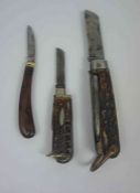 Johnson Western Works of Sheffield, Pocket / Combination Knife, Having an Antler grip, Also with a