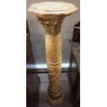 Italian Style Marble Column Stand, Having an Octagonal plinth top above a turned Column and plinth