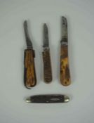 Clark of Chester, Combination Pocket Knife, Also with three other Pocket Knifes, To include examples