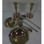 Mixed Lot of Silver Plated Wares, To include Servers, Candlestick etc, Also with a small Silver