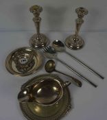 Mixed Lot of Silver Plated Wares, To include Servers, Candlestick etc, Also with a small Silver