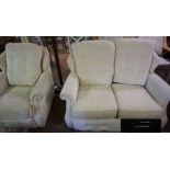 G-Plan Two Seater Sofa, With matching Recliner Armchair, Upholstered in cream fabric, Sofa 83cm