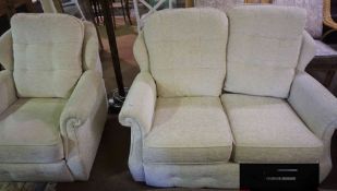 G-Plan Two Seater Sofa, With matching Recliner Armchair, Upholstered in cream fabric, Sofa 83cm