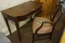 Georgian Mahogany Side Table, Having a single drawer, Also with a Hepplewhite style Mahogany