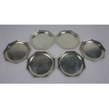 Set of Six Silver Octagonal Pin Dishes, Stamped 925, Gross weight 6.92 ozt, (6)