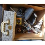 Box of Cameras and Accessories, To include a Polaroid Land Camera, Lenses etc, Also with a Civic