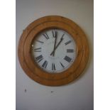 Modern Tempus Fugit Wall Clock, Framed in pine, battery movement, 73cm diameter