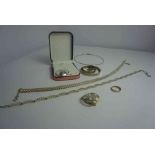 Quantity of Silver and White Metal Jewellery, To include a silver locket on chain, bracelets etc