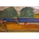 John McNairn (Scottish 1911-2009) "Border Farm" Watercolour, signed, 37.5cm x 55cm