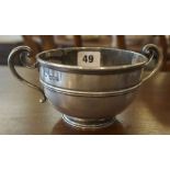 Edward VII Silver Twin Handled Bowl, Hallmarks for London 1901-1902, engraved initials to reverse,