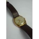 Lanco 9ct Gold Backed Gents Wristwatch, circa 1950s / 60s, Shock Protected, with subsidiary