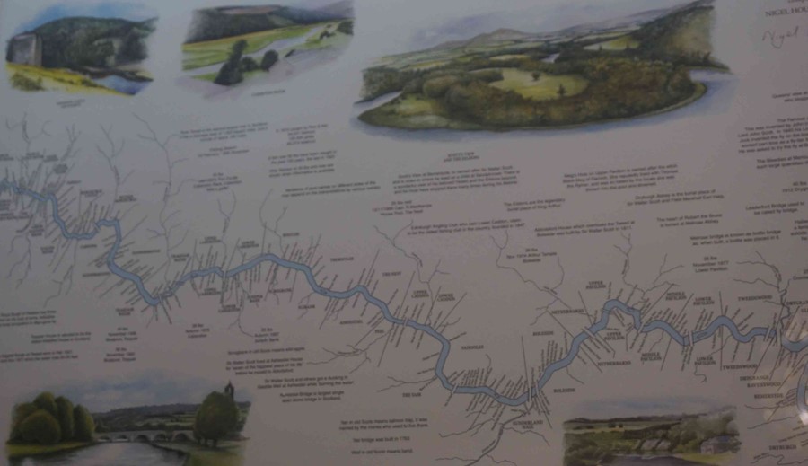 Nigel Houldsworth "Fishermans Map of Salmon Pools on the River Tweed" Signed Print, signed in - Image 2 of 3