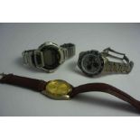 Casio Oceanus Gents Wristwatch, Having three subsidiary dials and baton markers, on a metal strap,