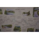 Nigel Houldsworth "Fishermans Map of Salmon Pools on the River Spey" Signed Print, signed in pencil,