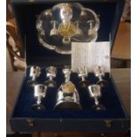 Sir Winston Churchill Centenary Silver Decanter Suite by Mappin & Webb, Hallmarks for London 1973-