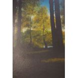 H.Smith (British) "Woodlands" Oil on Board, Signed, 59cm x 48cm, in gilt frame