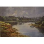 Shirley Carnt "The Junction Pool - River Tweed Kelso" Signed Limited Edition Print, no 24, signed in