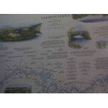 Nigel Houldsworth "Fishermans Map of Salmon Pools on the River Tweed" Signed Print, signed in