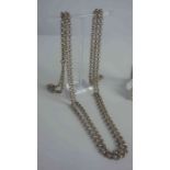 Silver Guard Chain, Hallmarked to links, approximately 70cm long, also with a white metal chain with
