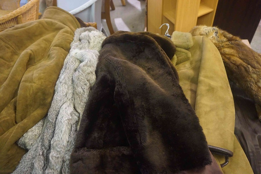 Six Assorted Vintage Coats, To include three fur examples, (6)