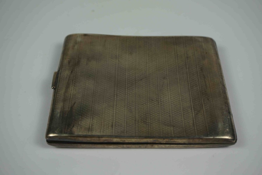 Silver Cigarette Case, circa early 20th century, Engraved to inside, 4.29 ozt, 8.5cm x 10cm - Image 3 of 6