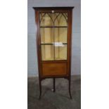 Edwardian Mahogany Corner Cabinet, Having a Glazed Astragal Door enclosing a Shelved interior, 124cm