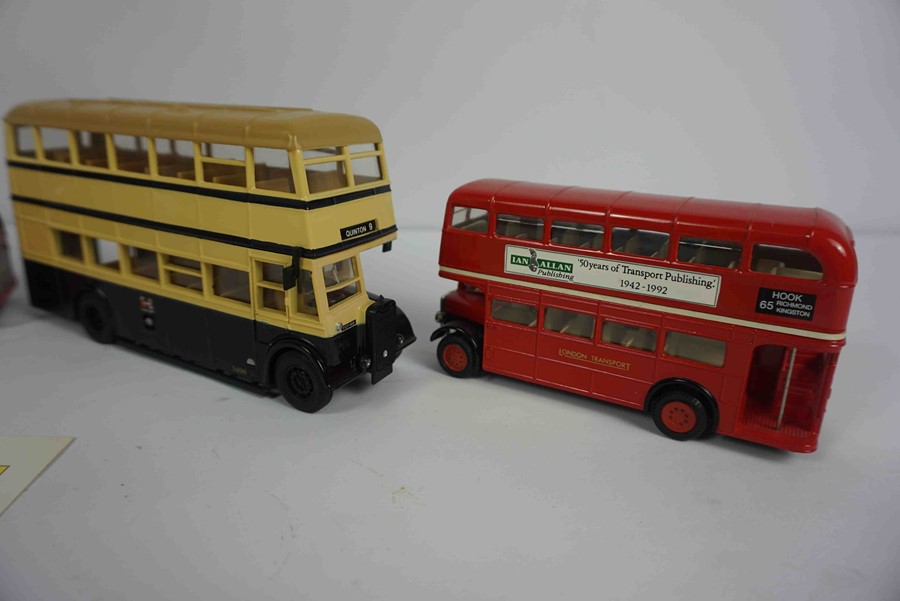 Four Corgi Model Buses, Comprising of a Bedford Q - B - Coach, AEC Regal Coach, London Red Bus, No 9 - Image 3 of 4