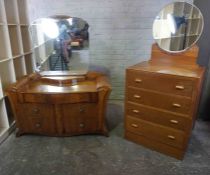 Vintage Composite Bedroom Suite, Comprising of a Walnut Wardrobe, Walnut Dressing Chest, Pair of