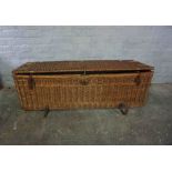 Wicker Laundry Basket, Having a Hinged top, 39cm high, 129cm wide, 43cm deep