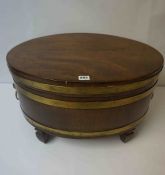 Regency Mahogany and Brass Bound Wine Cooler, circa early 19th century, Having a Hinged top