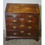 George III Mahogany Writing Bureau, Having a Fall front above two small Drawers, Enclosing fitted
