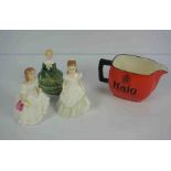 Three Royal Doulton Porcelain Statuettes, Comprising of Kerry HN 3036, Belle HN 2340, Lynsey HN