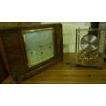 Elliot Walnut Mantel Clock, 22cm High, 30cm wide, Lacking pendulum, Also with a Kundo Quartz